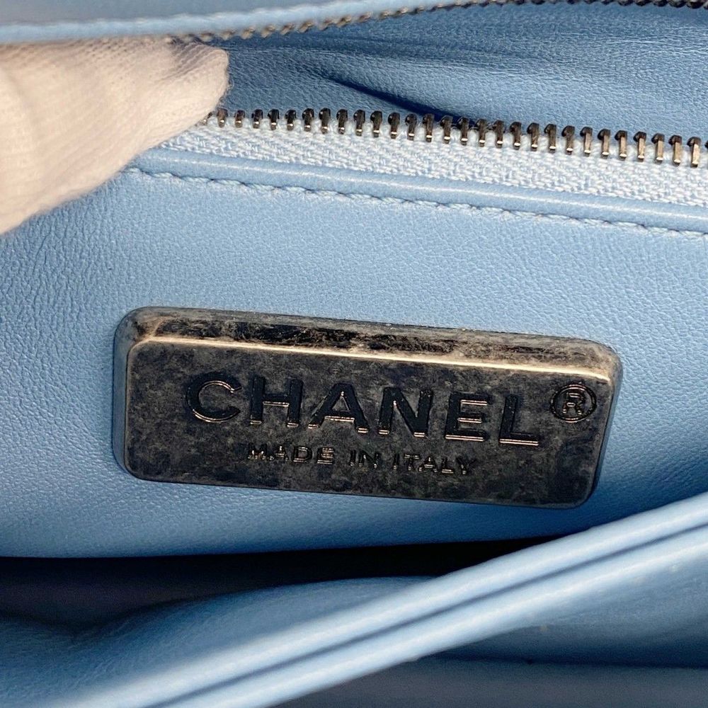 Chanel Handbag With Coco Handle Blue Python Leath… - image 5